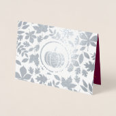 Autumn Leaves & Pumpkin Luxury Thanksgiving Real Folie Kaarten (Voorkant)