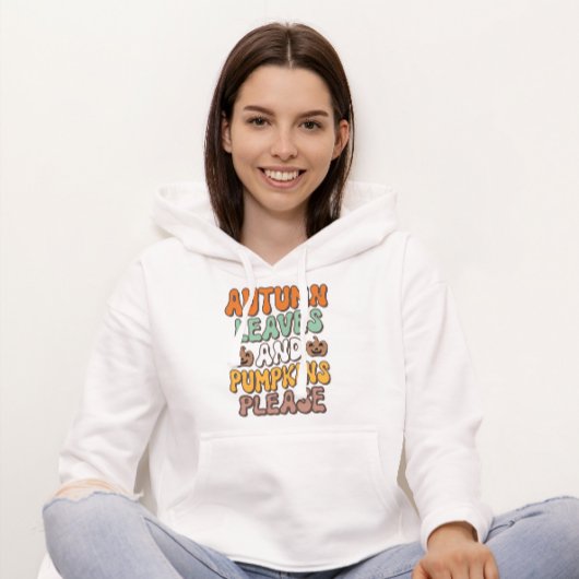 Autumn Leaves & Pumpkin Please, Herfst Thanksgivin Hoodie