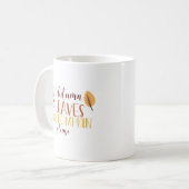Autumn Leaves Pumpkin Please Typography Herfst Quo Koffiemok (Voorkant links)