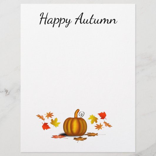 Autumn Leaves & Pumpkin Stationery (Voorkant)