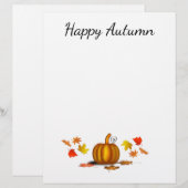 Autumn Leaves & Pumpkin Stationery (Voorkant / Achterkant)