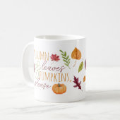 Autumn Leaves & Pumpkins, alsjeblieft, Herfst Koffiemok (Voorkant links)