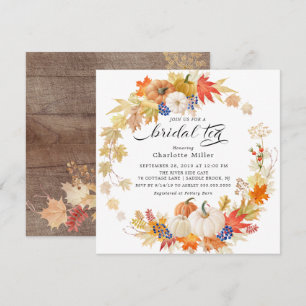 Autumn Leaves Pumpkins Bridal Tea Kaart