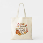 Autumn Leaves Pumpkins Herfst Oranje Groen Geel Tote Bag (Achterkant)