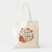 Autumn Leaves Pumpkins Herfst Oranje Groen Geel Tote Bag (Voorkant)