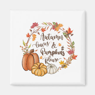 Autumn leaves & pumpkins please magneet