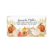 Autumn Leaves Pumpkins Return Address Label (Voorkant)