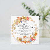 Autumn Leaves Pumpkins Vrijgezellenfeest Kaart (Staand voorkant)