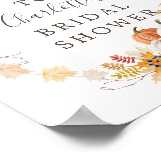 Autumn Leaves Pumpkins Vrijgezellenfeest Welcome S Poster (Hoek)