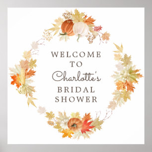 Autumn Leaves Pumpkins Vrijgezellenfeest Welkom Poster