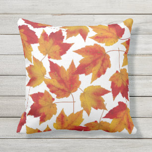 Autumn Leaves Red en Gold Buitenkussen