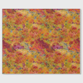 Autumn Leaves Red Gold Oranje Botanische Waterverf Cadeaupapier (Vlak)
