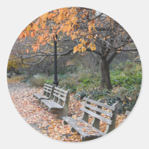 Autumn Leaves Riverside Park New York City NYC Ronde Sticker