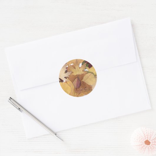 Autumn Leaves Ronde Sticker (Envelop)