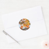Autumn Leaves Ronde Sticker (Envelop)