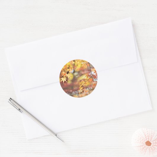 Autumn Leaves Ronde Sticker (Envelop)