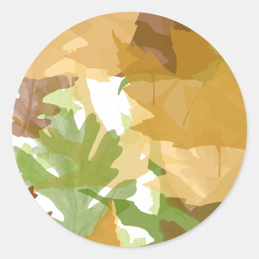 Autumn Leaves Ronde Sticker (Voorkant)
