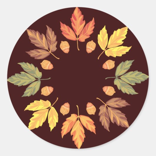 Autumn Leaves Ronde Sticker (Voorkant)