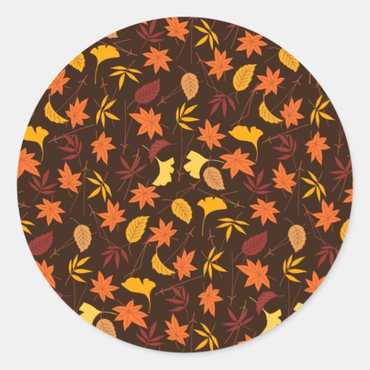 Autumn Leaves Ronde Sticker (Voorkant)