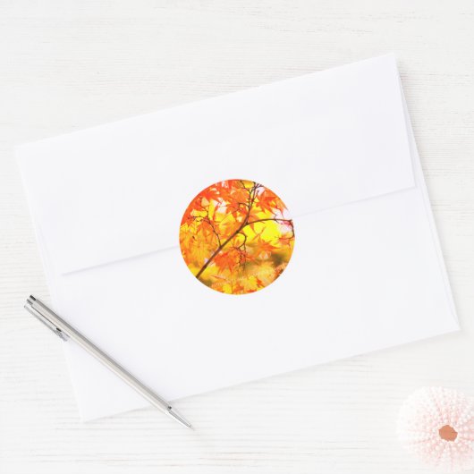 Autumn Leaves [Round Seal] Ronde Sticker (Envelop)