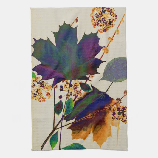 Autumn Leaves Royal Colors Kitchen Towel Theedoek (Verticaal)