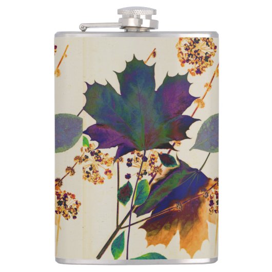 Autumn Leaves Royal Colors Vinyl Wrapped Flask Heupfles (Voorkant)