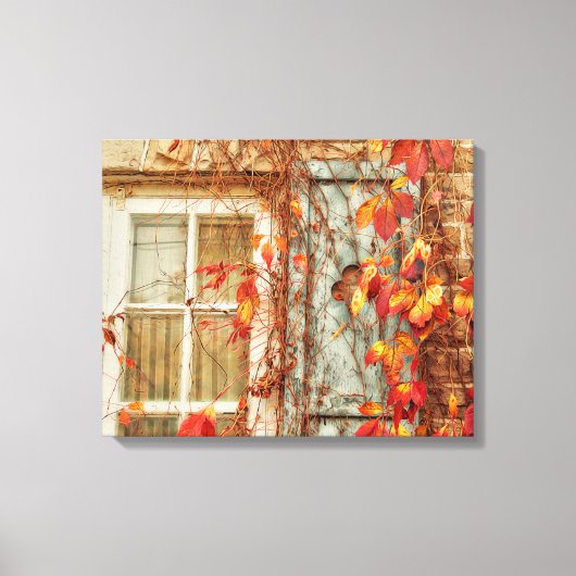 Autumn Leaves Rustic Canvas Afdruk (Voorkant)