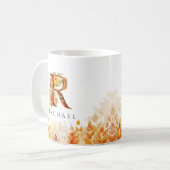 Autumn Leaves Rustic Herfst Monogram Letter R Koffiemok (Voorkant links)
