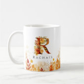 Autumn Leaves Rustic Herfst Monogram Letter R Koffiemok (Links)