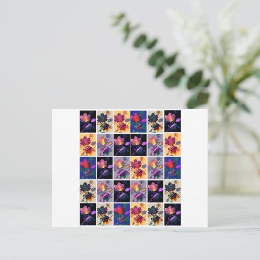 Autumn Leaves Rustic Patchwork Quilt Collage Briefkaart (Staand voorkant)