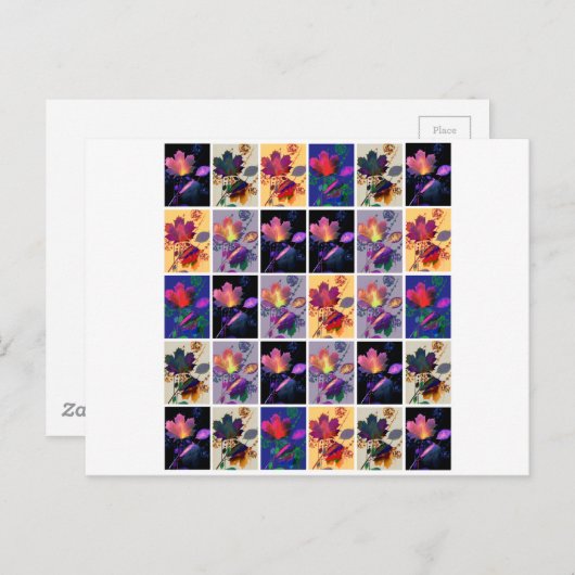 Autumn Leaves Rustic Patchwork Quilt Collage Briefkaart (Voorkant / Achterkant)