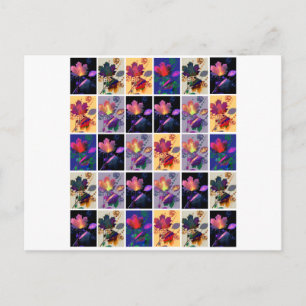 Autumn Leaves Rustic Patchwork Quilt Collage Briefkaart