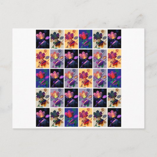 Autumn Leaves Rustic Patchwork Quilt Collage Briefkaart (Voorkant)