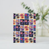 Autumn Leaves Rustic Patchwork Quilt Collage Briefkaart (Staand voorkant)