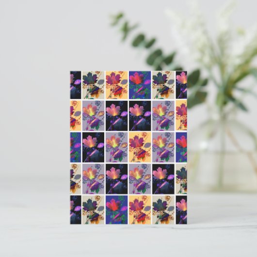 Autumn Leaves Rustic Patchwork Quilt Collage Briefkaart (Staand voorkant)