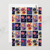 Autumn Leaves Rustic Patchwork Quilt Collage Briefkaart (Voorkant / Achterkant)