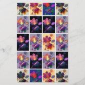 Autumn Leaves Rustic Patchwork Quilt Collage Briefpapier (Voorkant)