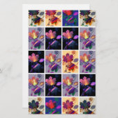 Autumn Leaves Rustic Patchwork Quilt Collage Briefpapier (Voorkant / Achterkant)