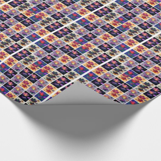 Autumn Leaves Rustic Patchwork Quilt Collage Cadeaupapier (Hoek)