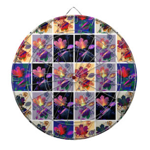 Autumn Leaves Rustic Patchwork Quilt Collage Dartbord