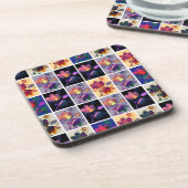 Autumn Leaves Rustic Patchwork Quilt Collage Drankjes Onderzetter (Linkerzijde)