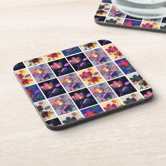 Autumn Leaves Rustic Patchwork Quilt Collage Drankjes Onderzetter (Linkerzijde)