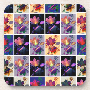 Autumn Leaves Rustic Patchwork Quilt Collage Drankjes Onderzetter