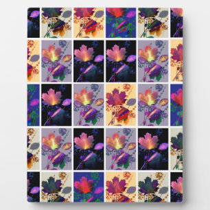 Autumn Leaves Rustic Patchwork Quilt Collage Fotoplaat