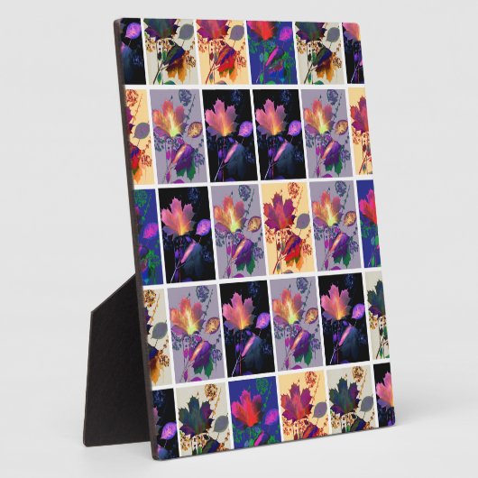 Autumn Leaves Rustic Patchwork Quilt Collage Fotoplaat (Zijkant)