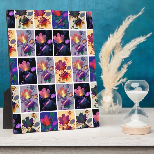 Autumn Leaves Rustic Patchwork Quilt Collage Fotoplaat (Zijkant)