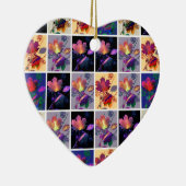 Autumn Leaves Rustic Patchwork Quilt Collage Keramisch Ornament (Rechts)