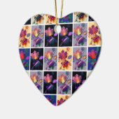 Autumn Leaves Rustic Patchwork Quilt Collage Keramisch Ornament (Links)