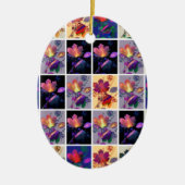 Autumn Leaves Rustic Patchwork Quilt Collage Keramisch Ornament (Voorkant)