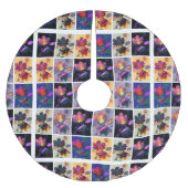 Autumn Leaves Rustic Patchwork Quilt Collage Kerstboom Rok (Voorkant)